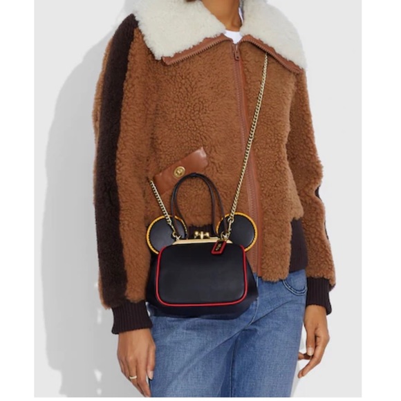 Coach x Disney Mickey Mouse x Keith Haring Leather Kisslock Crossbody Purse - Picture 12 of 16